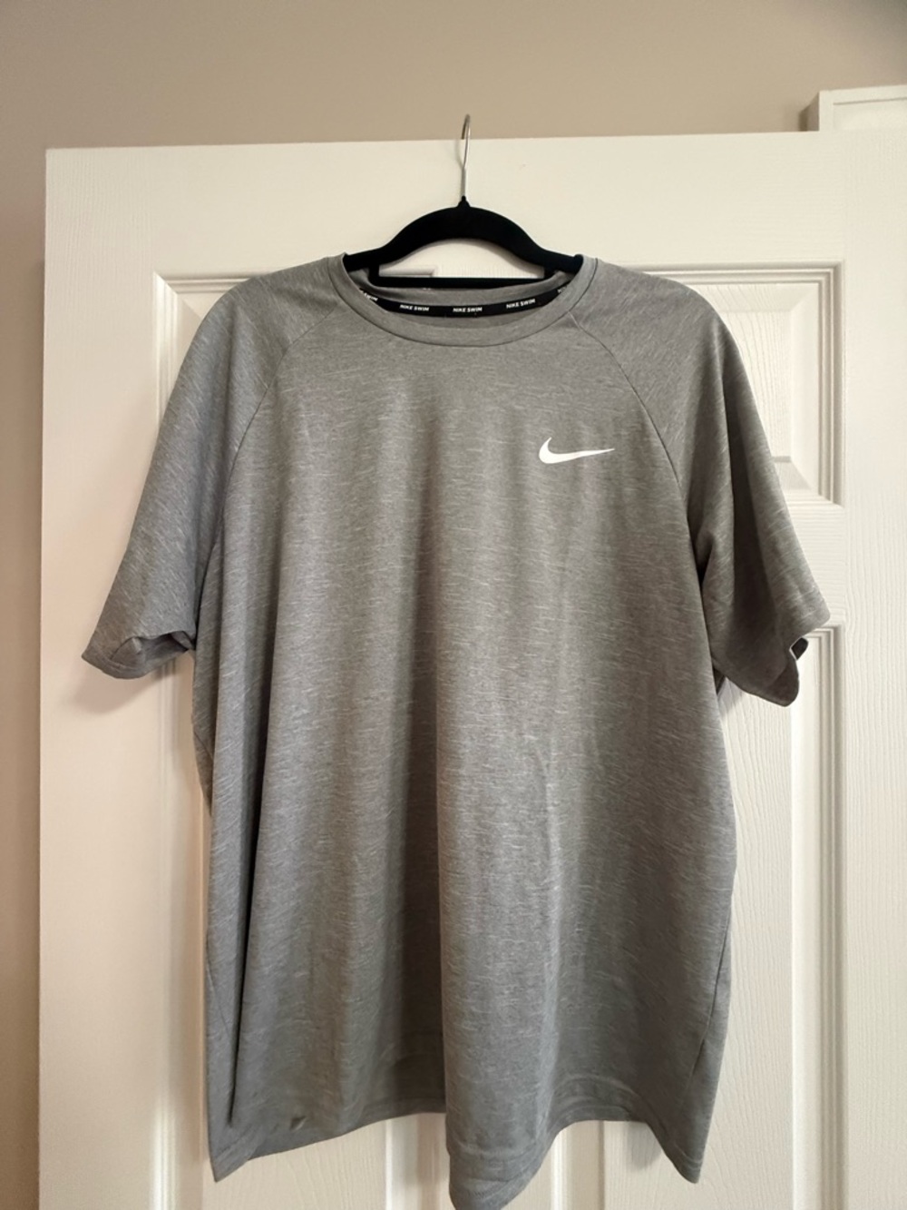 Nike Gray Short Sleeve Performance Tee with White Swoosh